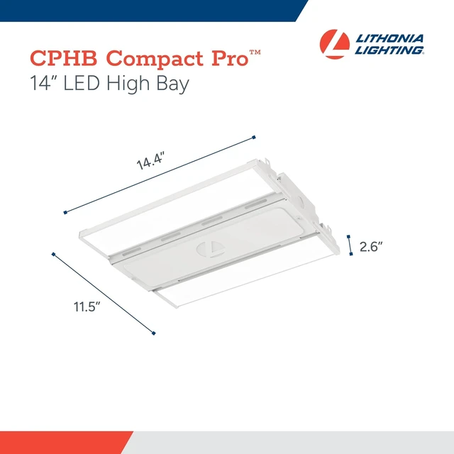 Alt view image 5 of 6 - Lithonia Lighting Compact Pro LED High Bay Light, Ceiling Lighting Fixture, 12,000 Lumens, 5000K Daylight, Dimmable LED Work Light for Garage and Warehouse, MVOLT 120-277V (CPHB 12LM MVOLT 50K)