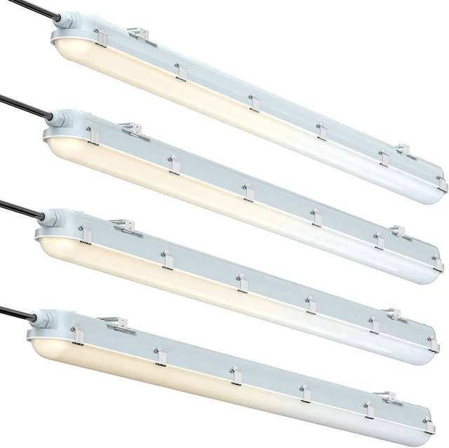 Main image of 4FT Vapor Tight LED Fixture, 60W/50W/40W/30W 7800LM LED Vapor Proof Light Fixture 6000K/5000K/4000K/3500K/3000K,100-277V, ETL Listed, IP65 Waterproof Shop Lights for Garage, Warehouse, Workshop, 4Pack