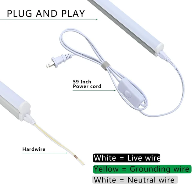 Alt view image 4 of 7 - 6 Pack T5 Integrated Single Fixture, 4FT 20W Linkable LED Shop Light Milky Cover,White Daylight 6500k 2200lm T5 Tube Lights for Garage Office Warehouse or Under Counter,Plug and Play
