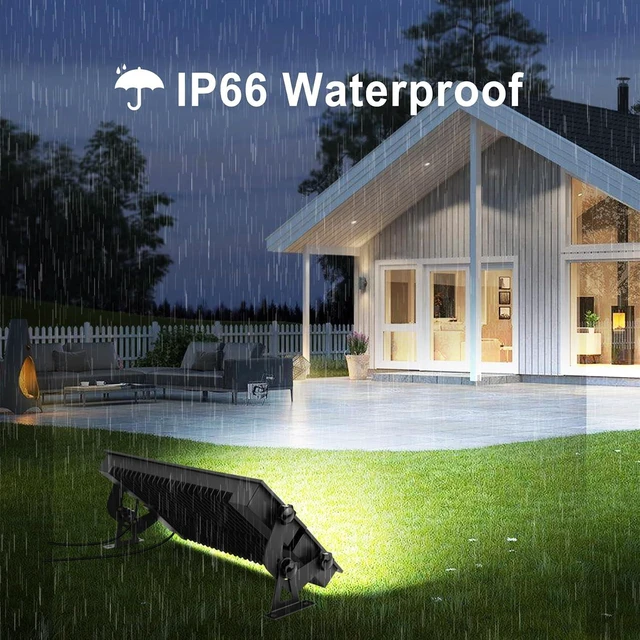 Alt view image 5 of 7 - FastDeng 2 Pack LED Shop Lights, 150W 18000lm 5000K Daylight LED Garage Light, IP66 Waterproof Outdoor Flood Light with US Plug 10FT Cord and Switch for Workshop Yard Factory Warehouse