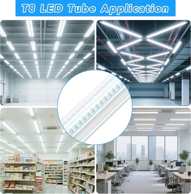 Alt view image 6 of 7 - 4 Pack 2FT LED Shop Lights, 30W T8 Integrated Light, 4800LM 6000K Daylight
