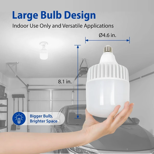 Alt view image 3 of 7 - 5000 Lumens LED Light Bulb 36W 5000K Daylight E26 Base for Garage Shop