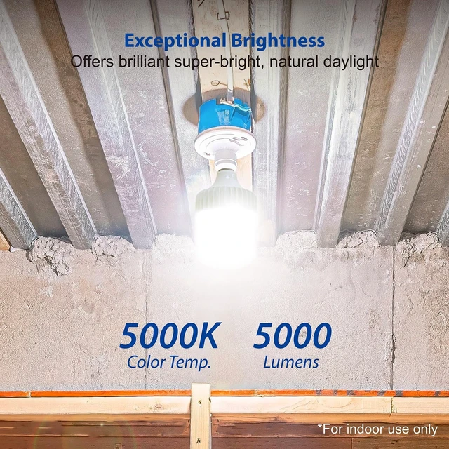 Alt view image 2 of 7 - 5000 Lumens LED Light Bulb 36W 5000K Daylight E26 Base for Garage Shop