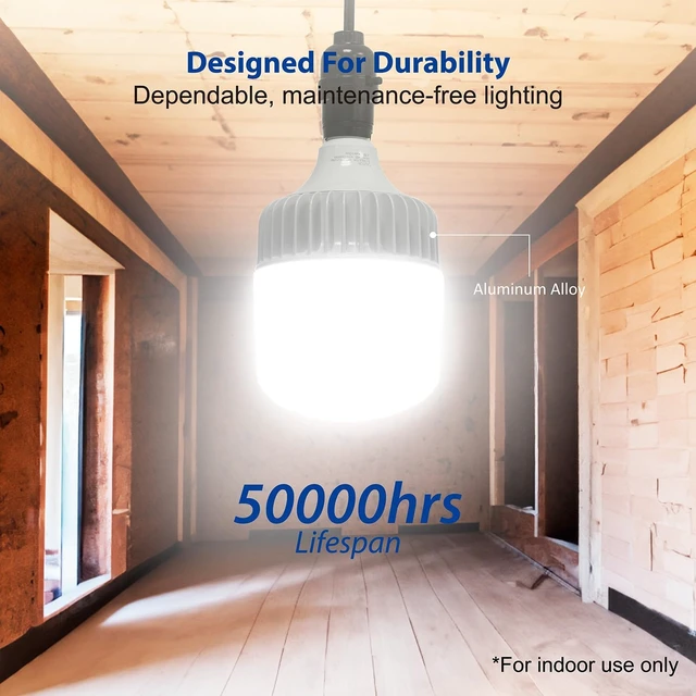 Alt view image 5 of 7 - 5000 Lumens LED Light Bulb 36W 5000K Daylight E26 Base for Garage Shop