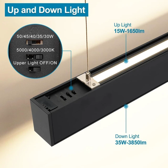 Alt view image 2 of 7 - 4FT Linkable LED Linear Light 50/45/40/35/30W Adjustable 6-Pack