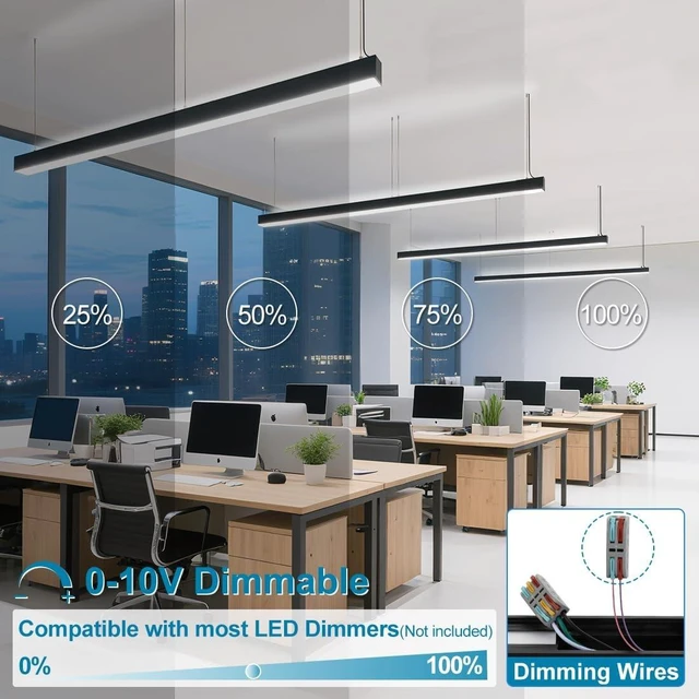 Alt view image 4 of 7 - 4FT Linkable LED Linear Light 50/45/40/35/30W Adjustable 6-Pack