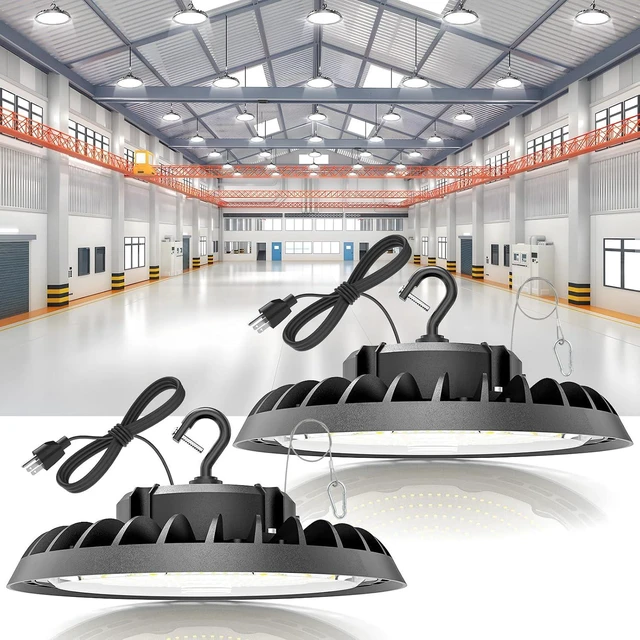 Main image of VOLISUN 2 Pack UFO Led High Bay Light 22,500LM, 150W, 5000K Daylight, 100-277V High Bay Led Shop Light, ETL Listed Commercial Bay Lighting for Garage Workshop Barn Factory Warehouse