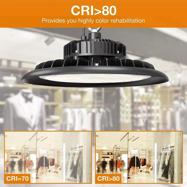 Alt view image 5 of 7 - UFO LED High Bay Light 150W 21,000lm 5000K Daylight 600W HID/HPS Equivalent with US Plug 5 Cable LED Warehouse Lights Commercial Shop Workshop Garage Factory Lowbay Area Lighting Fixture, Non-Dim