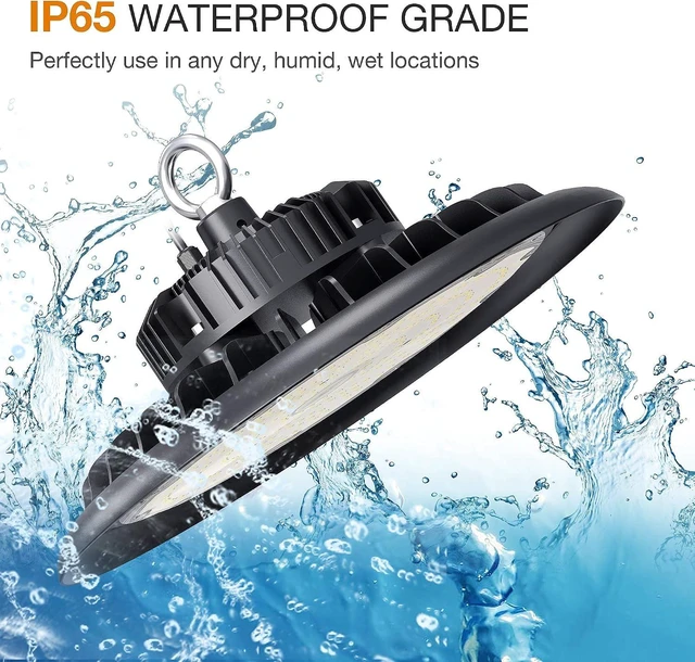 Alt view image 7 of 7 - UFO LED High Bay Light 150W 21,000lm 5000K Daylight 600W HID/HPS Equivalent with US Plug 5 Cable LED Warehouse Lights Commercial Shop Workshop Garage Factory Lowbay Area Lighting Fixture, Non-Dim