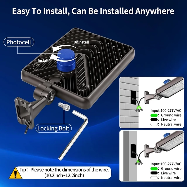 Alt view image 7 of 7 - 480W LED Parking Lot Light wall Mount,Flood Light for Large Area