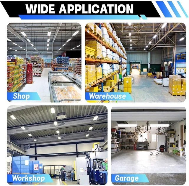Alt view image 7 of 7 - Allsmartlife LED Linear High Bay Light 2-Pack, 150W 20250LM 0-10V Dimmable 5000K Daylight, Adjustable Tilt Hanging LED High Bay Shop Lighting Fixtures for Garage Warehouse Workshop, ETL