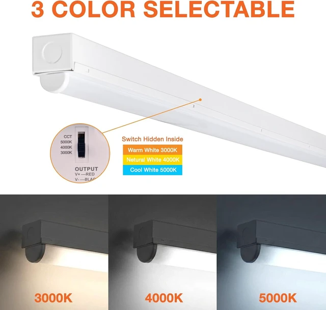 Alt view image 3 of 7 - LEDVANCE Sylvania 4ft LED Strip Light, 20W Equivalent, CCT 3 Color Select, 3000K/4000K/5000K, Linear Ceiling Luminaire (61453), 48", 1 Pack