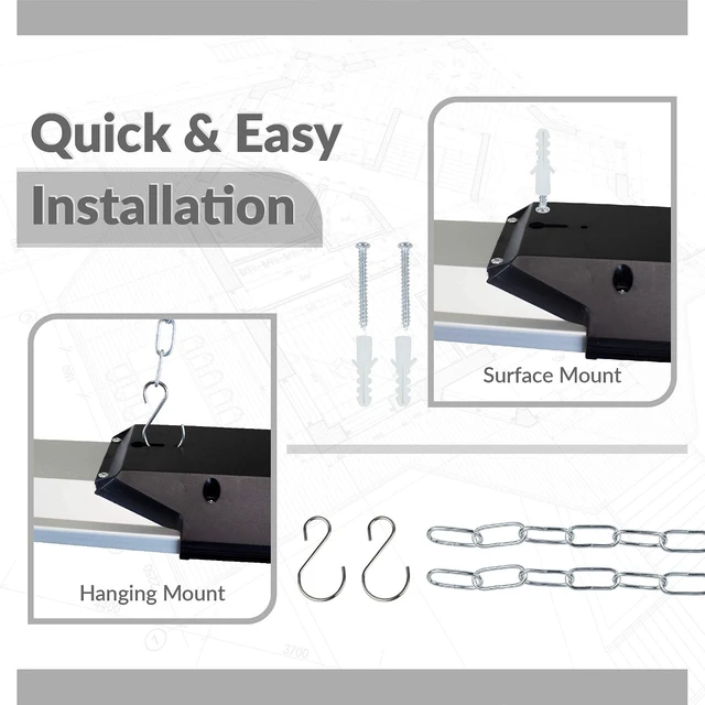 Alt view image 4 of 7 - Newhouse Lighting 4FT 100W LED Shop Light, 10,000 Lumens, 4000K Garage Lighting, Utility LED Ceiling Lights, Chain Mount, ETL Listed, 5-Year Warranty