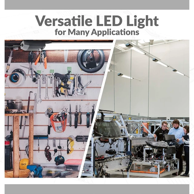Alt view image 7 of 7 - Newhouse Lighting 4FT 100W LED Shop Light, 10,000 Lumens, 4000K Garage Lighting, Utility LED Ceiling Lights, Chain Mount, ETL Listed, 5-Year Warranty