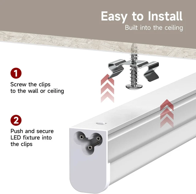 Alt view image 6 of 7 - LED Shop Light for Garage, T5, 4FT, 20W, 2200LM, 6500K, 4 Pack