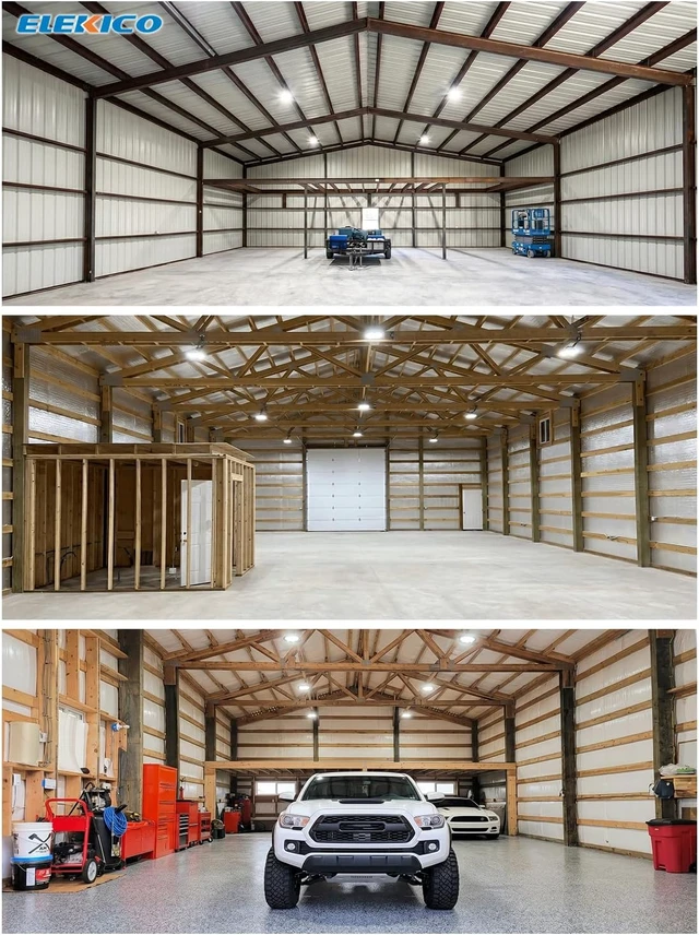 Alt view image 7 of 7 - ELEKICO 150W High Bay LED Shop Light, 22500LM 5000K UFO LED High Bay Light