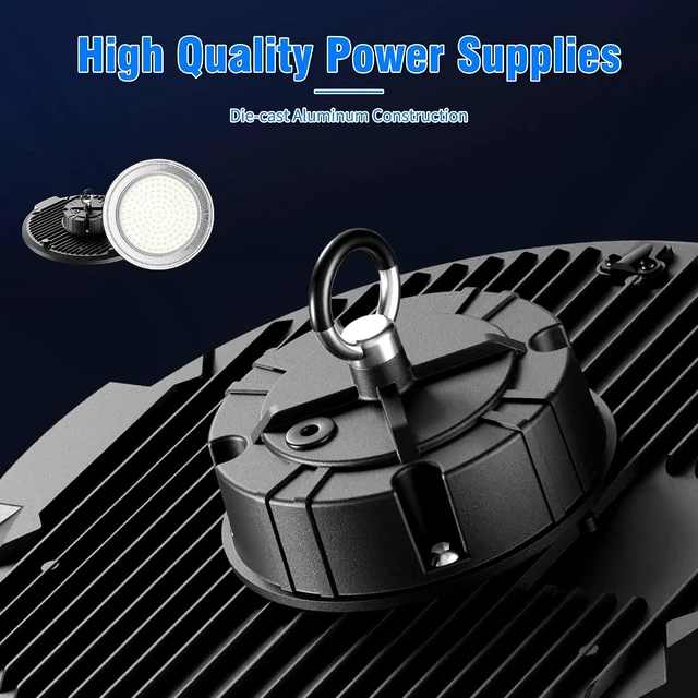 Alt view image 7 of 7 - UFO LED High Bay Light 200W 12 Pack 5000K 30000LM High Bay LED Shop Light with Plug Alternative to 800W MH/HPS for Warehouse Garage Workshop, AC100-277V
