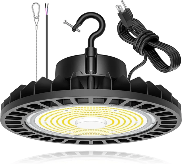 Main image of 300W UFO LED High Bay Light, 45000LM 5000K High Bay Led Shop Lights with 5' Cable Plug 0-10V Dimmable, IP65 Commercial Light Fixture for Factory Garage Warehouse, ETL Listed, AC100-277V