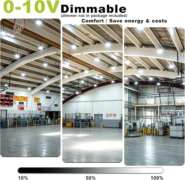 Alt view image 4 of 7 - 150W UFO LED High Bay Light 8-Pack Dimmable,3Watt Selectable & 5000K