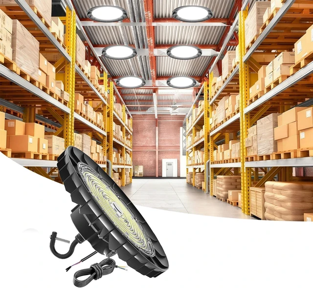 Main image of UFO LED High Bay Light 150W, IP65, 24,000LM, 1-10V Dimmable, Flicker-Free