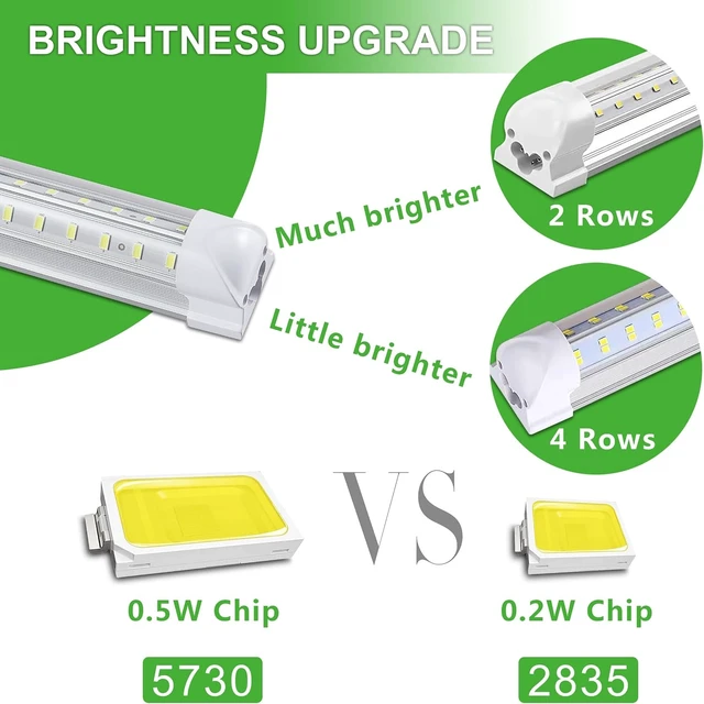 Alt view image 4 of 7 - Skymoatled 12Pack 4FT LED Shop Light Garage Lights,50W 6000K 7500LM White Light,Hanging/Surface Mount,Plug and Play,Linkable T8 LED Shop Lights,Commercial Bay Lighting for Warehouse Workshop Basement