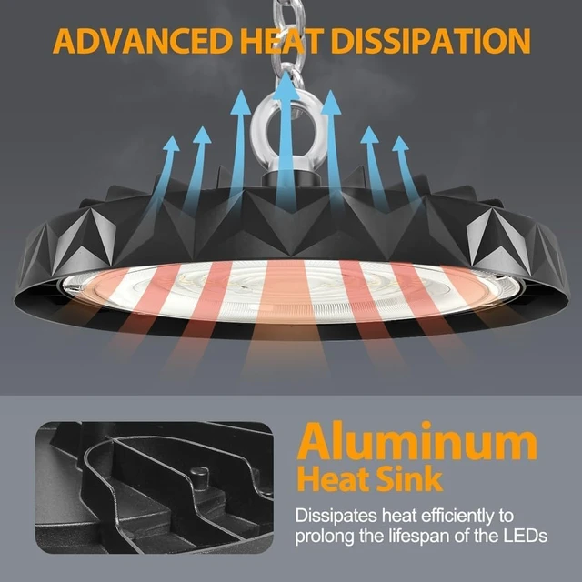 Alt view image 6 of 7 - LED High Bay Light,Industrial,150W,6000K Daylight,1pack