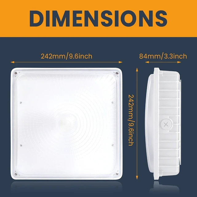 Alt view image 7 of 7 - LED Canopy Light, 30W/45W/60W/70W Selectable, 3000K/4000K/5000K 3CCT, 4Pack