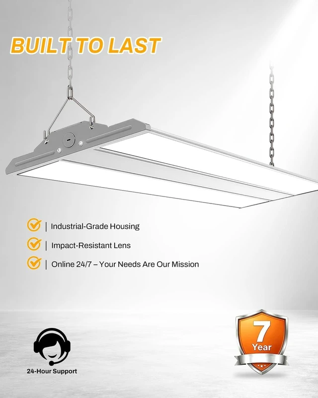 Alt view image 5 of 7 - High Bay LED Shop Lights 1 Pack, Switchable 300W/240W/200W & 4000K/5000K