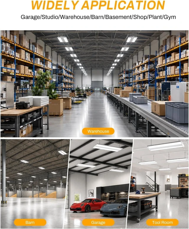 Alt view image 7 of 7 - High Bay LED Shop Lights 1 Pack, Switchable 300W/240W/200W & 4000K/5000K