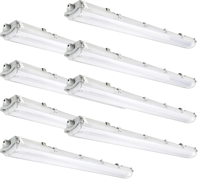 Main image of 4FT Vapor Tight LED Light Fixture 4200LM 48W, 6500K Bright White IP65 Waterproof for Warehosue, Factory, Workshop, Garage, Car WashIndoor/Outdoor Ceiling Lights (8-Pack)