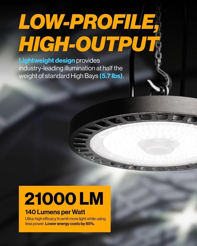 Alt view image 2 of 6 - Sunco 2 Pack UFO LED High Bay Light, 150W, 6000K, 21000LM, Dimmable