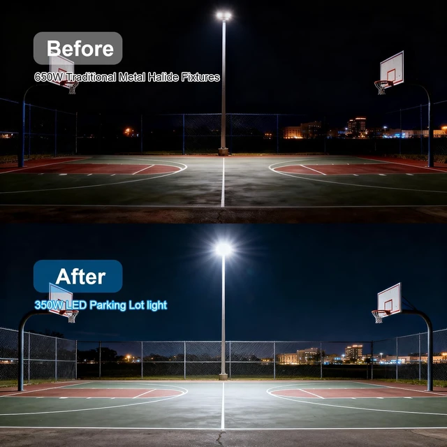 Alt view image 6 of 7 - 350W Parking Lot Light LED,wall Mount Security Area Flood Lighting