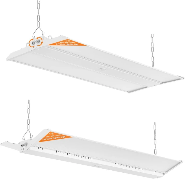 Main image of 3FT 300W Linear High Bay Shop Lights 2-Pack, 45000lm, 100-277V