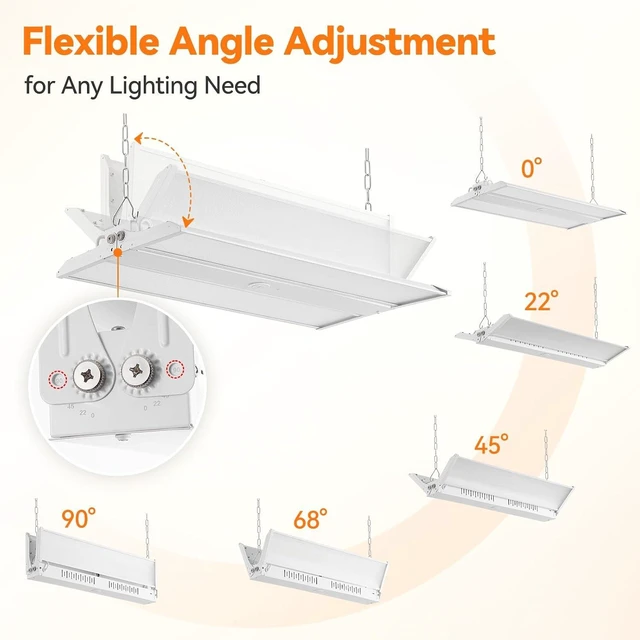 Alt view image 3 of 7 - 3FT 300W Linear High Bay Shop Lights 2-Pack, 45000lm, 100-277V