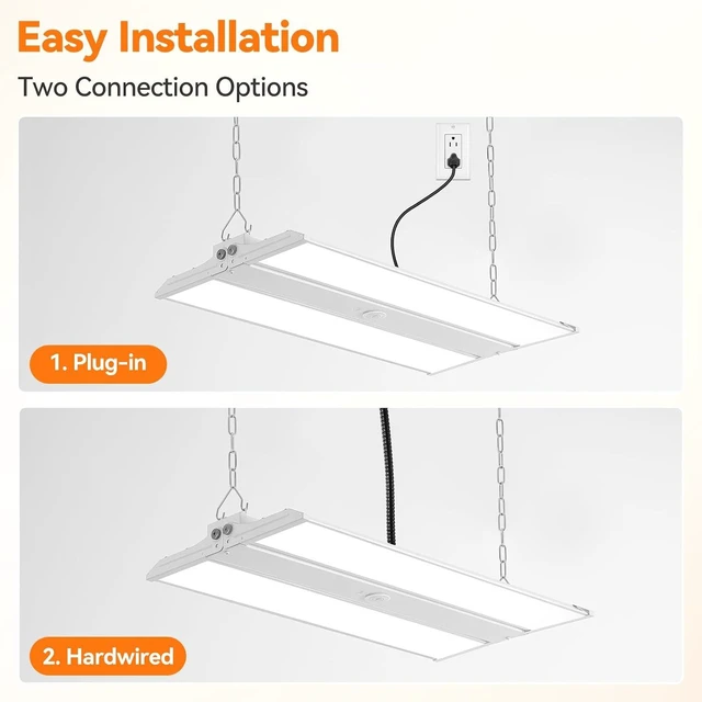 Alt view image 4 of 7 - 3FT 300W Linear High Bay Shop Lights 2-Pack, 45000lm, 100-277V