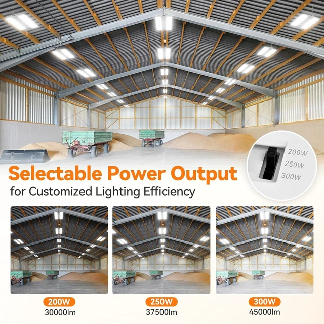 Alt view image 6 of 7 - 3FT 300W Linear High Bay Shop Lights 2-Pack, 45000lm, 100-277V