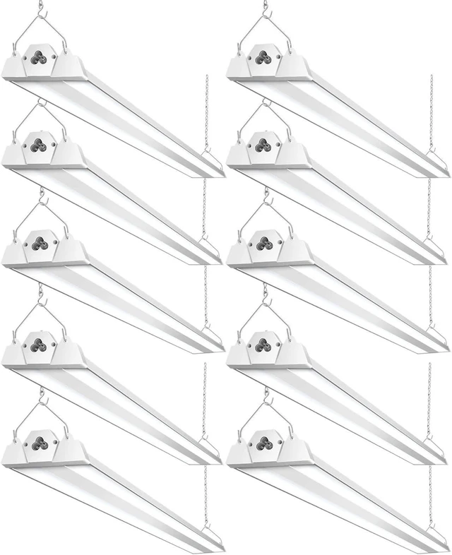 Main image of BBOUNDER 10 Pack Linkable LED Utility Shop Light, 4 FT, 4000 LM, 48 Inch Integrated Fixture for Garage, 40W Equivalent 300W, 5000K Daylight, Suspension Mount