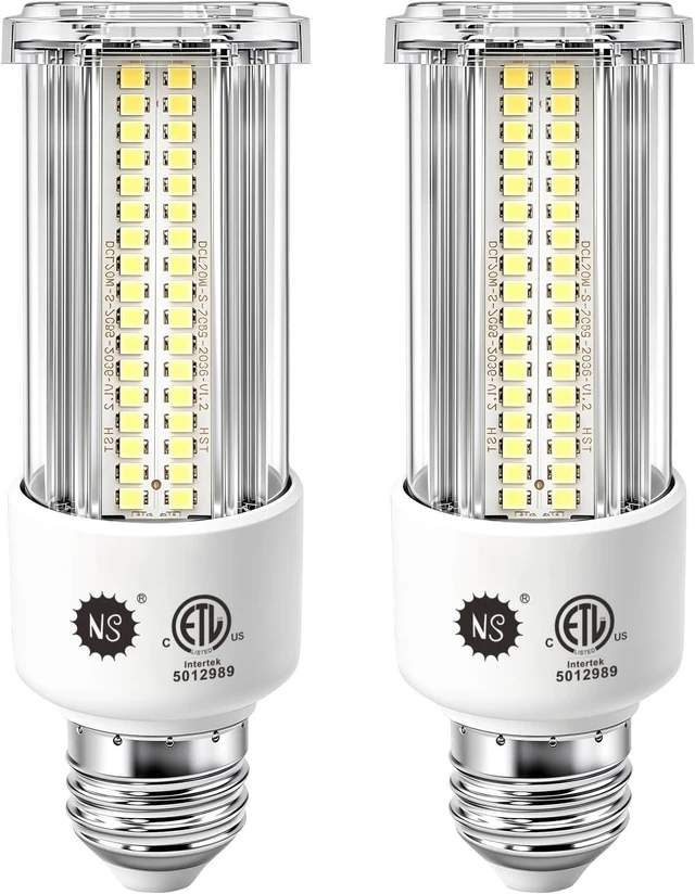 Main image of NS 2 Each 300W Equivalent LED Corn Light Bulb 5000 Lumen 5000K 40W Large Area Daylight White E26/E27 Medium Base for Outdoor Indoor Garage Warehouse Factory Workshop Street Barn Backyard