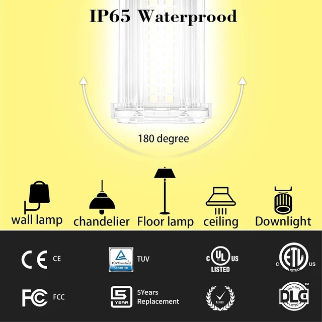 Alt view image 3 of 7 - NS 2 Each 300W Equivalent LED Corn Light Bulb 5000 Lumen 5000K 40W Large Area Daylight White E26/E27 Medium Base for Outdoor Indoor Garage Warehouse Factory Workshop Street Barn Backyard