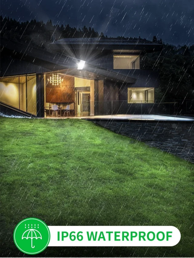 Alt view image 5 of 7 - Viugreum 300W LED Flood Light, 24000LM Super Bright Outdoor Work Stadium Lights, 6000K Daylight White, 1500W Halogen Equivalent, IP66 Waterproof Security Floodlight for Garage, Garden, Lawn, Yard