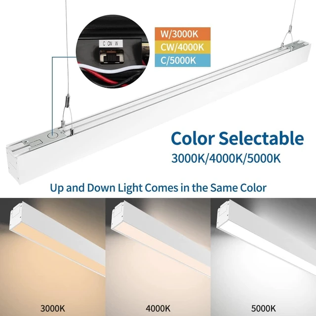 Alt view image 3 of 7 - DAKASON 4FT LED Linear Light 1Pack 50W, 35W Down 15W Up Light Option, 3CCT