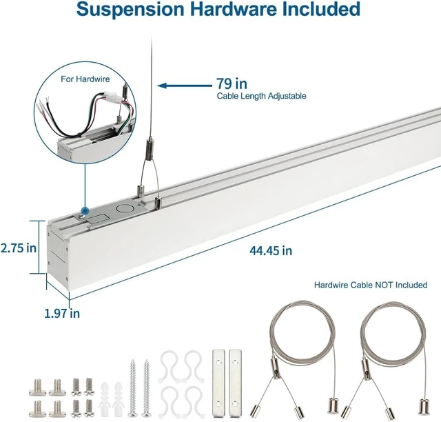 Alt view image 7 of 7 - DAKASON 4FT LED Linear Light 1Pack 50W, 35W Down 15W Up Light Option, 3CCT