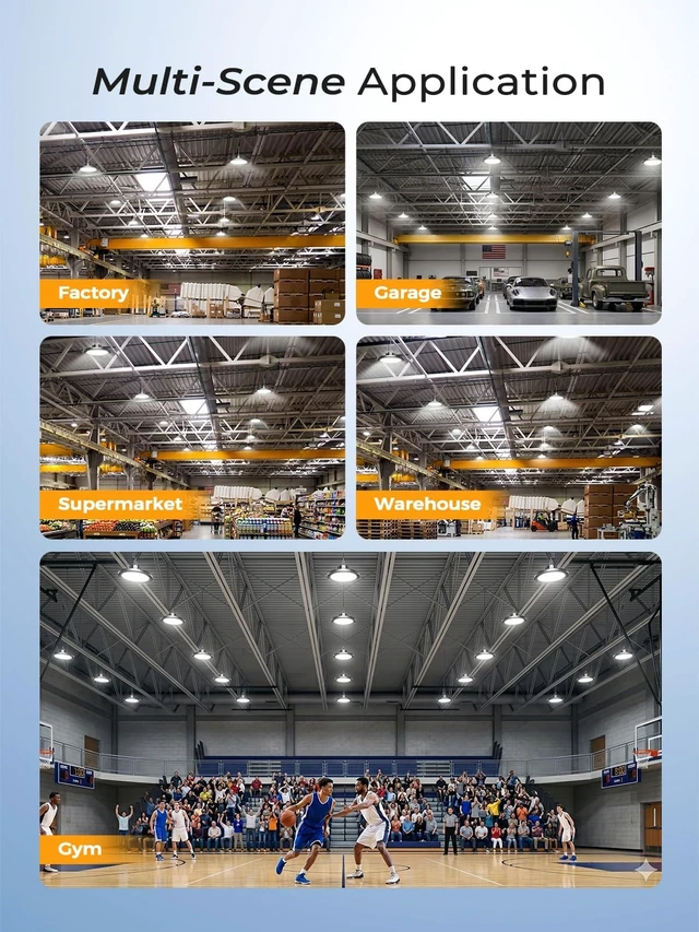 Alt view image 7 of 7 - ONLYLUX UFO LED High Bay Light 200W 30000LM 5000K High Bay LED Shop Lights
