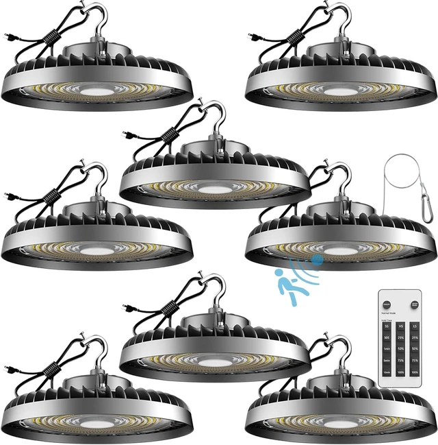 Main image of Lightdot Smart 250W LED High Bay Light 37,500LM Commercial Bay Lighting with Control (Supports ON/Off Mode & Motion Sensor Mode) AC100-277V Plug and Play for Warehouse, Factory, Garage & Barn-8Pack