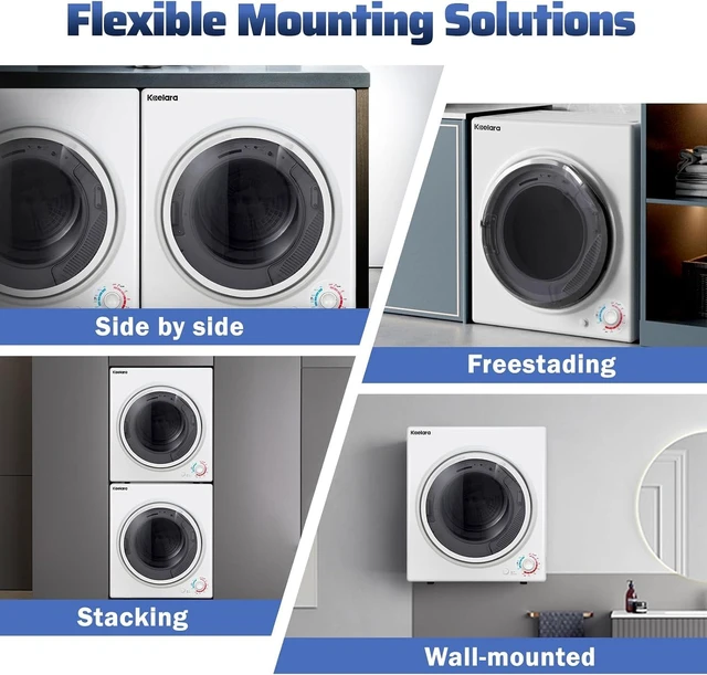 Alt view image 7 of 7 - Portable Dryer, 3.5 Cu.ft Portable Dryers for Laundry with Stianless Steel Tub, 1500W Clothes Dryer Machine for Home, Apartment, 4 Dring Mode, Auto-shutt off, White