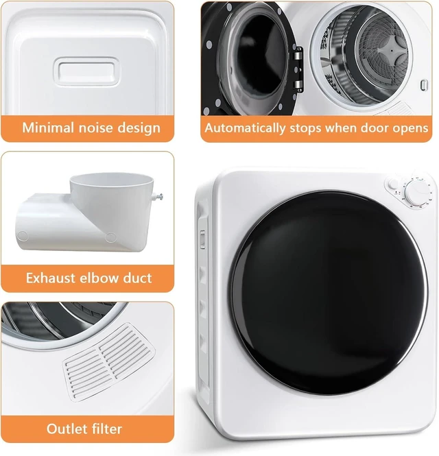 Alt view image 3 of 7 - DOGHLY 1.8 Cu.Ft Portable Clothes Dryer and 22lbs Washing Machine Set