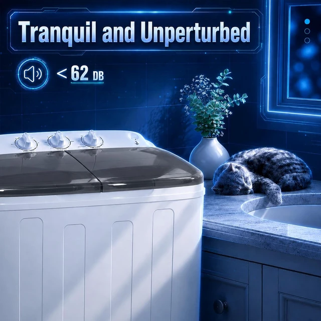 Alt view image 6 of 7 - Pataku Portable Washing Machine, 25.3 Lbs Compact Mini Washer and Dryer Combo,Twin Tub Laundry Washer with Spin Cycle, Soaking Function Ideal for Apartment, Dorms, RVs Camping, Grey