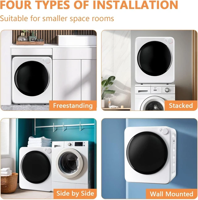 Alt view image 5 of 7 - DOGHLY 1.8 Cu.Ft Portable Clothes Dryer and 22lbs Washing Machine Set