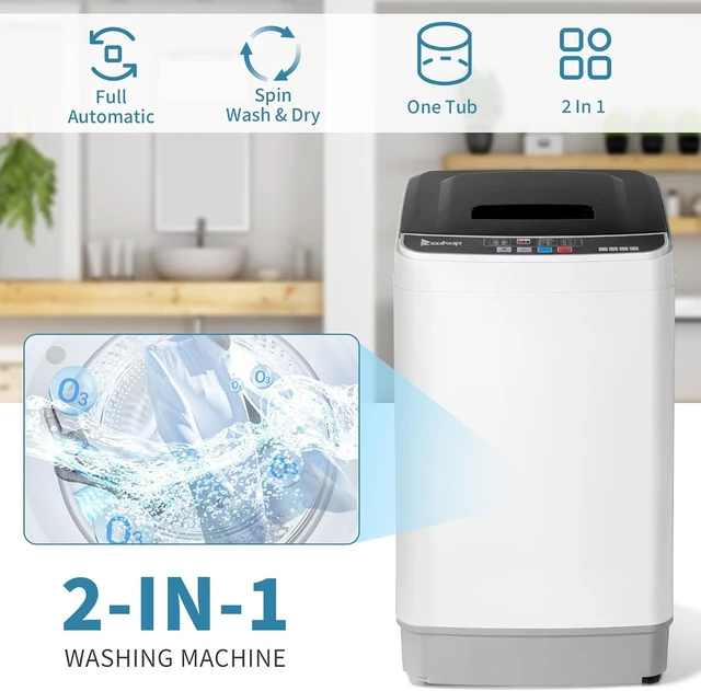 Alt view image 4 of 7 - Winado Full Automatic Washing Machine, 17.6Lbs Top Load Portable Washer with Drain Pump, 10 Wash Programs 8 Water Level Washing and Dryer Combo, 2 in 1 Washer and Dryer for Apartments, RV, Camping