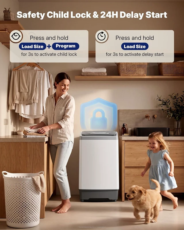 Alt view image 6 of 7 - Upstreman 10 lbs Fully Automatic Portable Washing Machine, Hot/Cold Water